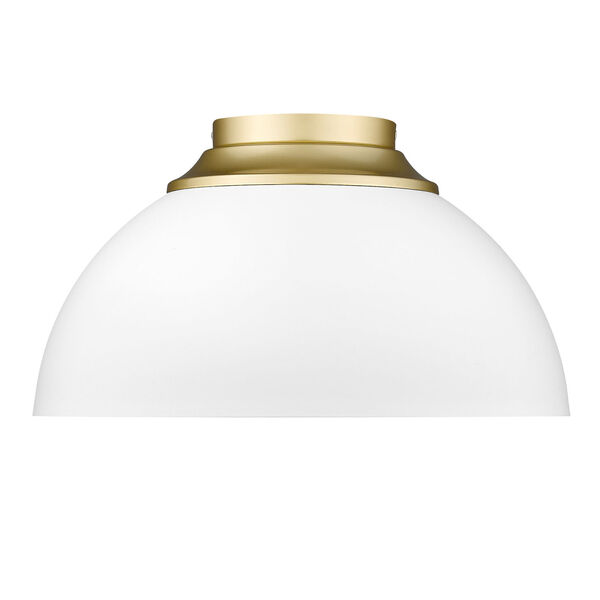 Zoey Olympic Gold and Matte White Three-Light Flush Mount, image 2